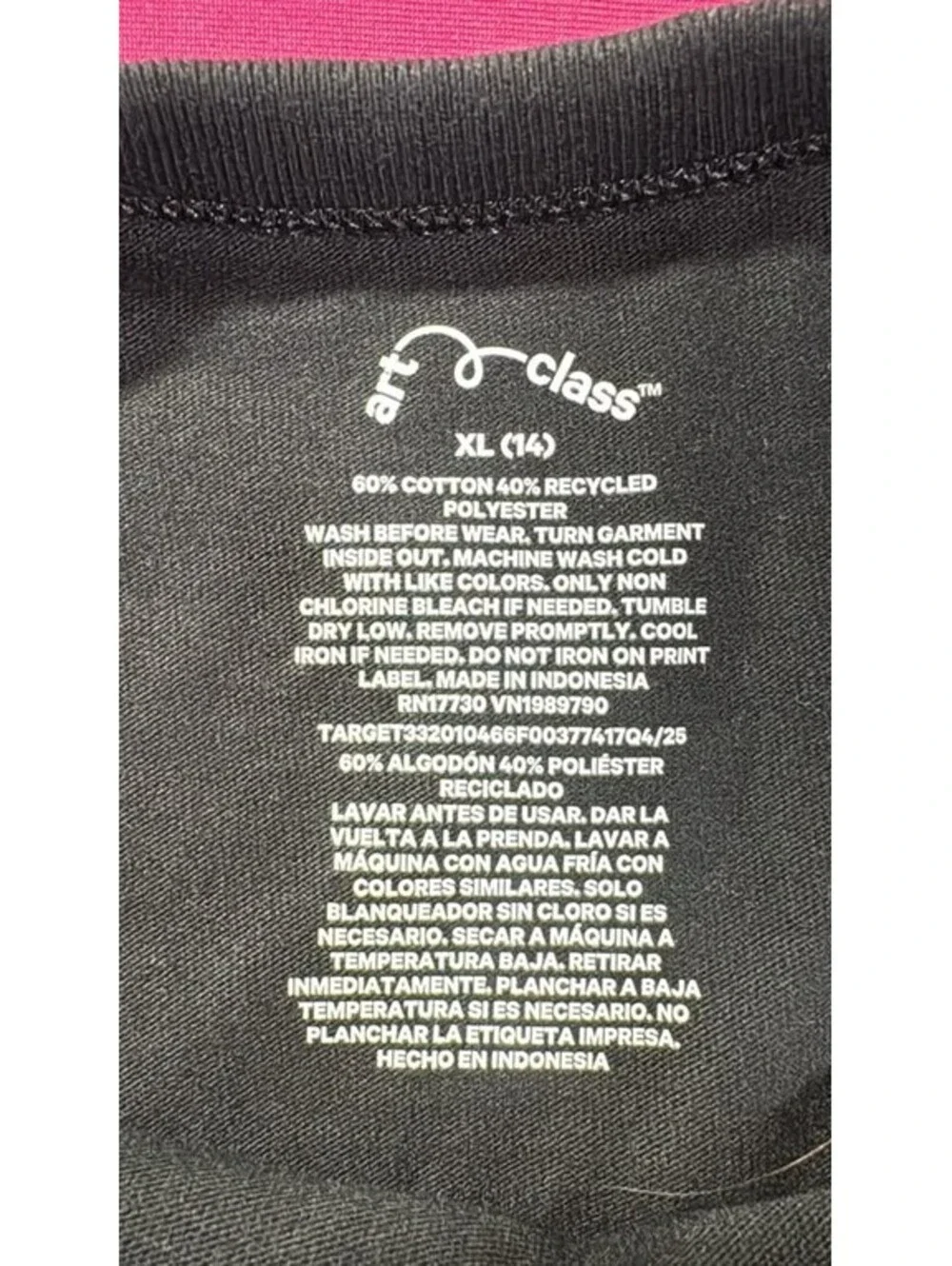Art Class Basic T‑Shirt Black Cotton Blend Size XL (14) - Picture 2 of 3